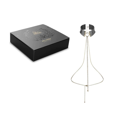 Ожерелье-ошейник с цепочкой Bijoux Indiscrets черное, 59 см