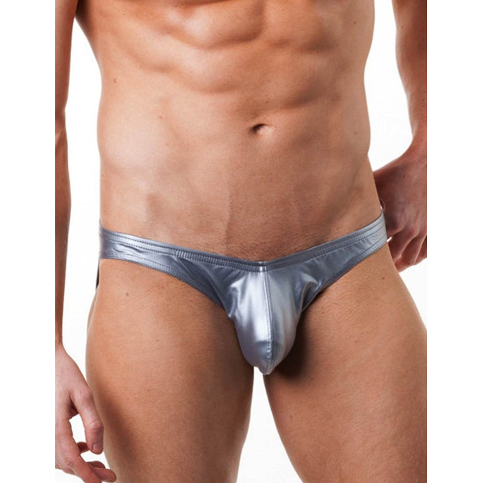 Сексуальные виниловые мужские трусы Star Night цвет металлик, S