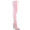 Boots Pleaser Seduce-3010 Классические гладкие сапоги до бедра на каблуке 5 дюймов, с боковой молнией, нежно-розовые