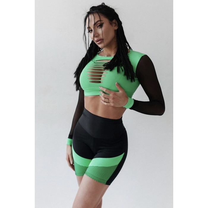 Велосипедки Fitzona Black Biker Shorts With Neon Green