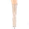 Ботинки Pleaser Flamingo-1050, каблук 8 дюймов, 4-дюймовые PF-сапоги до середины голени, шнуровка спереди, молния сбоку, бежевый