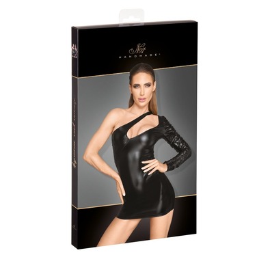 Сукня на один рукав Noir Handmade F199 з вінілу, чорна, L