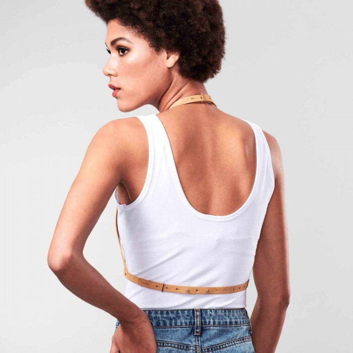 Портупея Bijoux Indiscrets MAZE - Halter Bra Harness Braun