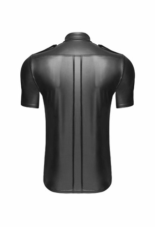 Рубашка мужская на заклепках Noir Handmade H011 виниловая черная, S