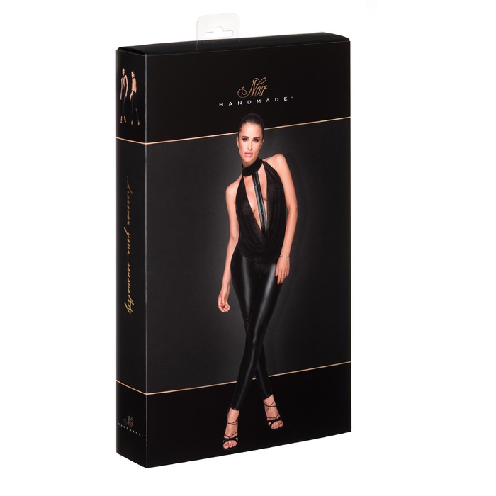 Комбинезон Noir Handmade F223 с полупрозрачным верхом и чокером, черный, S