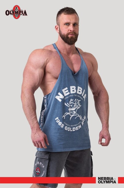 Майка Nebbia Washed Muscle Back Stringer GOLDEN AGE Blue 791