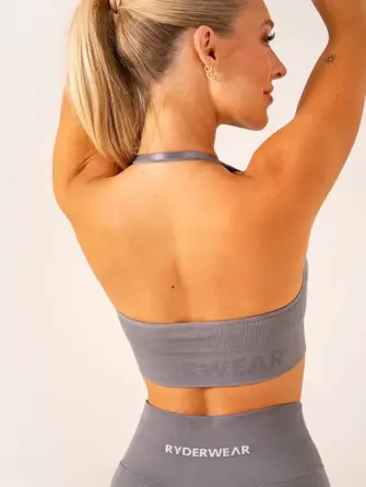 Топ Ryderwear Lift Rib Seamless Halter Sports Bra - Charcoal