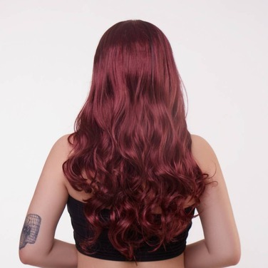 Перука довга хвиляста Fetish Hair балаяж бордо, 65 см