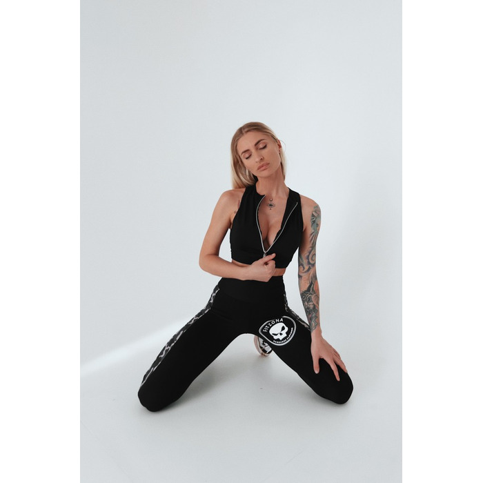 ТОП BLACK TOP WITH COLLAR AND ZIPPER