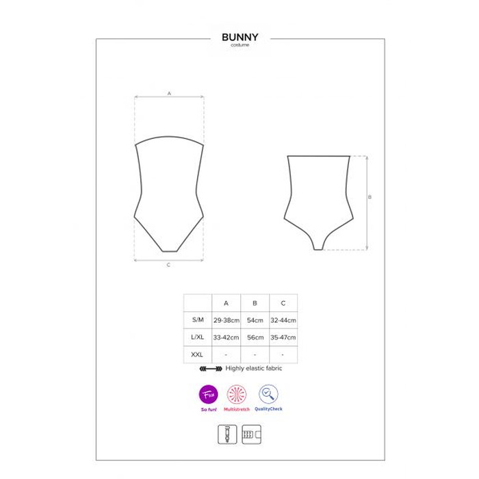 Костюм зайчика чорний Obsessive Bunny Costume L / XL