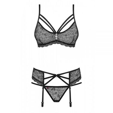 Комплект с поясом для чулок Obsessive 818-SEG-1 S/M