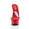 Шльопанці Pleaser Delight-601 на підборах 6 дюймів, платформа 1 3/4 дюйма з відкритим носком, прозорі/червоні
