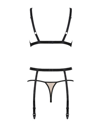 Комплект з поясом для панчох Obsessive Nudelia set L/XL