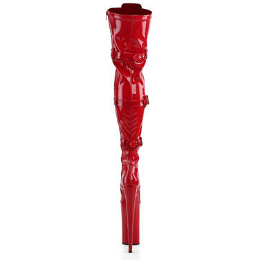 Чоботи Beyond-3028 на підборах 10 дюймів, чоботи до стегна 6 1/4 дюйма зі шнурівкою спереду PF, блискавка збоку, червоні