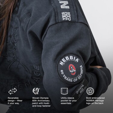 Бомбер Nebbia Washed Bomber Jacket with Contrast Lining LEGEND Black 784