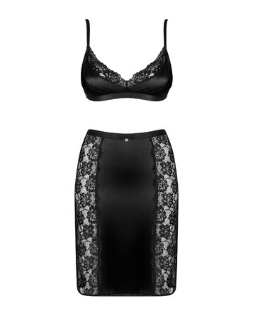 Комплект Obsessive Blanita (бюстгальтер и юбка) Black L\LX