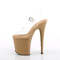 Босоножки Pleaser Flamingo-808, каблук 8 дюймов, ремешок на щиколотке 4 дюйма, прозрачный/бежевый