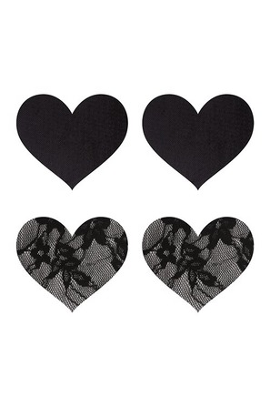 Наклейки на соски Peekaboos из кружева и гладкие в форме сердца, набор из 2 пар