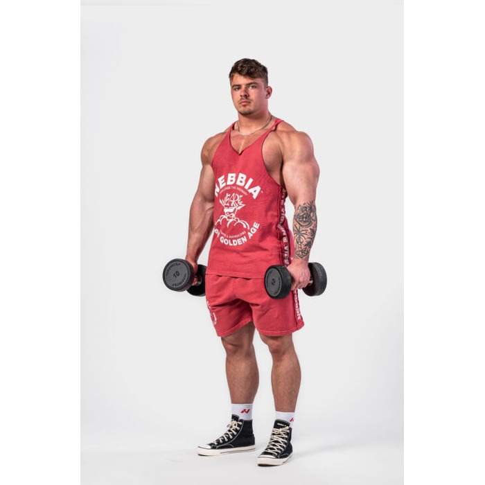 Майка Nebbia Washed Muscle Back Stringer GOLDEN AGE Red 791