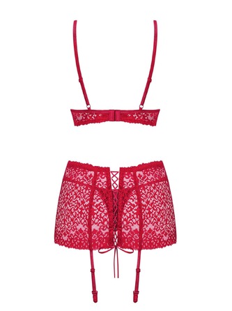 Комплект Obsessive Lividia 3 pcs set red S/M