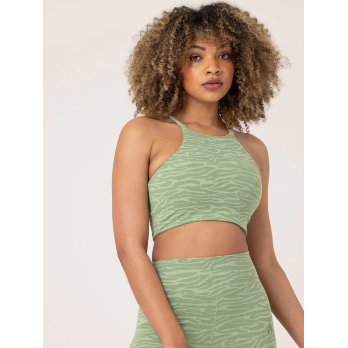 Топ Transform Reversible Sports Crop - Jade Green Zebra