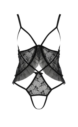 Боди с открытым доступом и грудью JUSTINA BODY black S/M - Passion