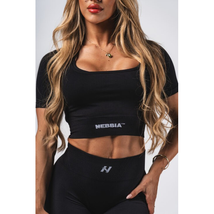 Топ Nebbia Shaping Crop Top FLOW SEAMLESS Black 499