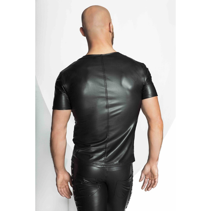 Футболка мужская со вставками сетки посредине Noir Handmade H029 черная, S