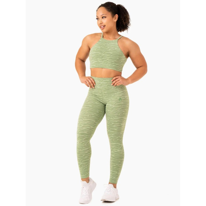 Топ Transform Reversible Sports Crop - Jade Green Zebra