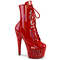 Ботинки Pleaser Bejeweled-1020-7, каблук 7 дюймов, 2 3/4 дюйма, шнуровка спереди, боковая молния, красные