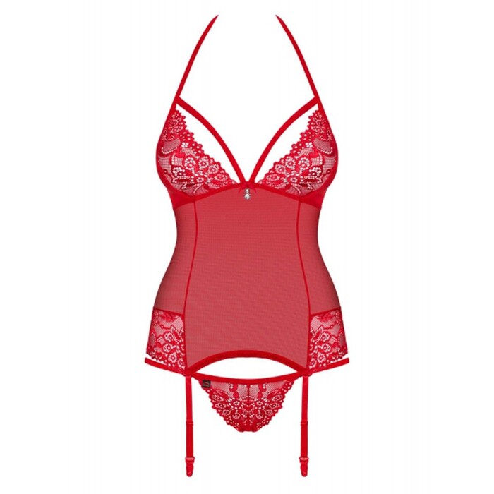 Комплект Obsessive 838-COR-3 корсет и стринги S/M