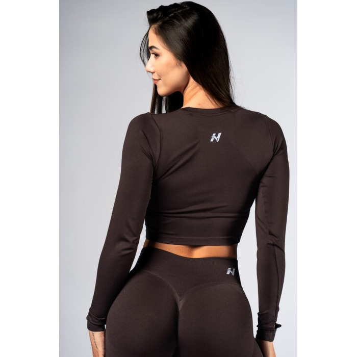 Топ Nebbia Seamless Long-Sleeve Top POWER Dark Brown 892