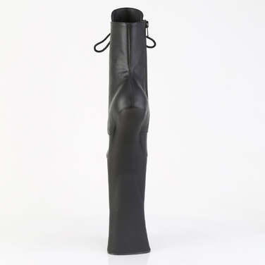 Чоботи Forbidden-1020 без підборів, 11 дюймів, зі шнурівкою спереду 6 1/4 дюйма, з внутрішньою блискавкою, чорні, веганська шкіра