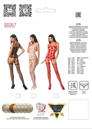 Комбинезон имитация корсета с чулками Passion BS067 black