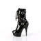 Чоботи Pleaser Delight-1043 на підборах 6 дюймів, 1 3/4 дюйма з багатошаровими пряжками та шнурівкою PF, чорні