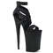 Босоножки Pleaser Infinity-969, каблук 9 дюймов, 5 1/4 PF, закрытый задник с перекрещиванием, молния сзади, чёрная веганская кожа/чёрный