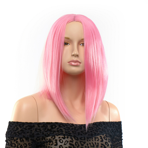 Перука боб каре рожевий, 30 см