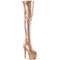 Чоботи Pleaser Adore-3011HWR *7-дюймовий каблук, 2 3/4-дюймові чоботи до стегна з відкритим носком, блискавка збоку, рожеве золото