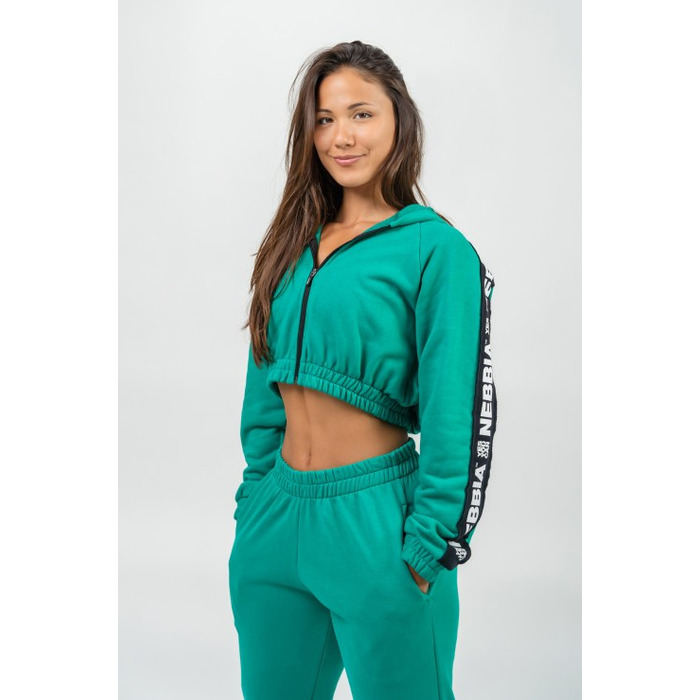 Худі Nebbia Cropped Zip-Up Hoodie Iconic Green 254