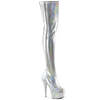 Boots Delight-3000HWR *Каблук 6 дюймов, эластичные сапоги PF 1 3/4 дюйма, боковая молния 12 дюймов, серебристый