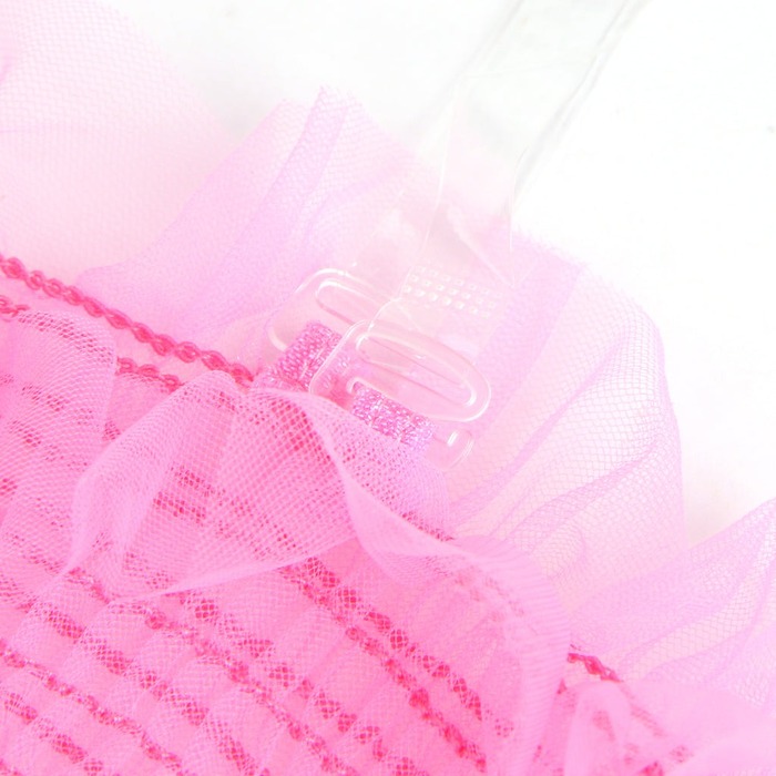 Рожевий прозоро-повітряний комплект нижньої білизни Star Night топ з довгими рукавами та трусики, M