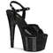 Босоніжки Pleaser Adore-709GP на підборах 7 дюймів, з ремінцем на щиколотці 2 3/4 дюйма, чорні