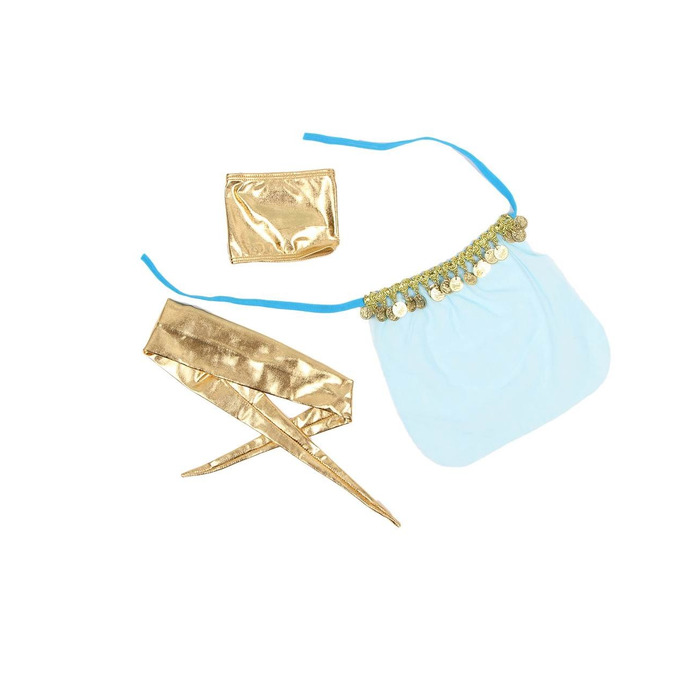 Сексуальный голубой комплект Star Night в восточном стиле с золотыми пайетками, M