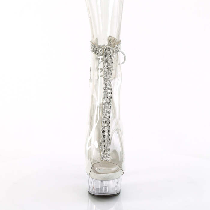 Ботильоны Delight-1018C-2RS *Каблук 6 дюймов, PF 1 3/4 дюйма, открытый носок и пятка, молния сбоку, прозрачные