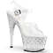 Босоножки Pleaser Stardust-708T, каблук 7 дюймов, ремешок на щиколотке шириной 2 3/4 дюйма, подошва с заклепками RS, прозрачный/серебристый