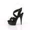 Босоніжки Pleaser Delight-638 *6 дюймів на підборах, 1 3/4 дюйма з перехресним ремінцем на щиколотці PF, чорні