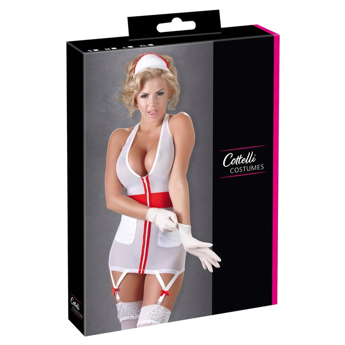 Сексуальний костюм медсестри Cottelli Collection Nurse 2 предмети, білий, S