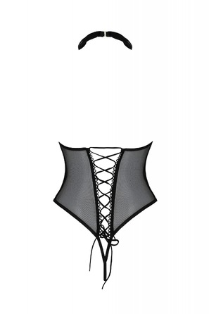 Боди с халтером в виде воротника TRISHA BODY black S/M - Passion