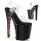 Босоніжки Pleaser Xtreme-808PYRS на підборах 8 дюймів, босоніжки з ремінцем на щиколотці 4 дюйми з пірамідальним каменем та RS, прозорі/чорні-мульти