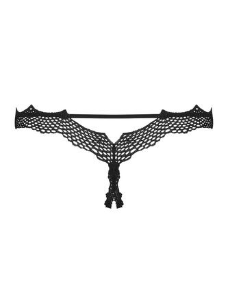 Трусики с открытым доступом Obsessive BRAVELLE черные, L/XL